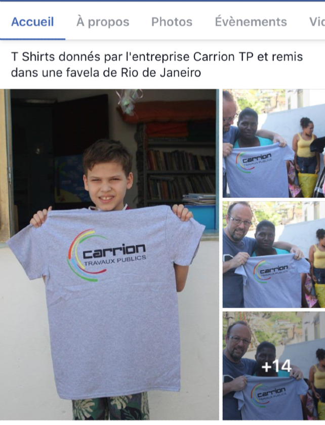 Le stock de T-Shirt de CARRION TP a trouvé une nouvelle vie dans une favela de Rio